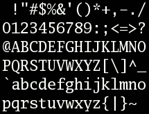 Table de représentation de l'ASCII