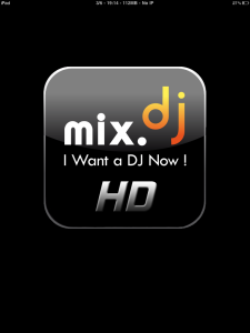 Screenshot de la page d'accueil de mix.dj Pro pour iPad