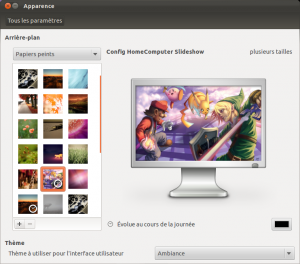 Menu modification de l'apparence d'Ubuntu