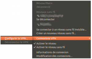 Panel de configuration de VPN sous Ubuntu Unity